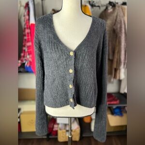 NWOT Love tree Fuzzy cardigan size L
